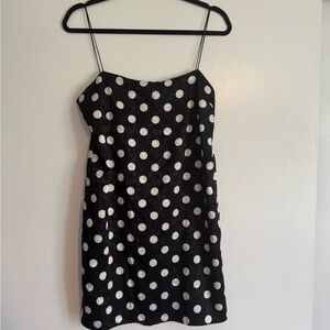 Topshop Black and White Polka Dot Mini Dress